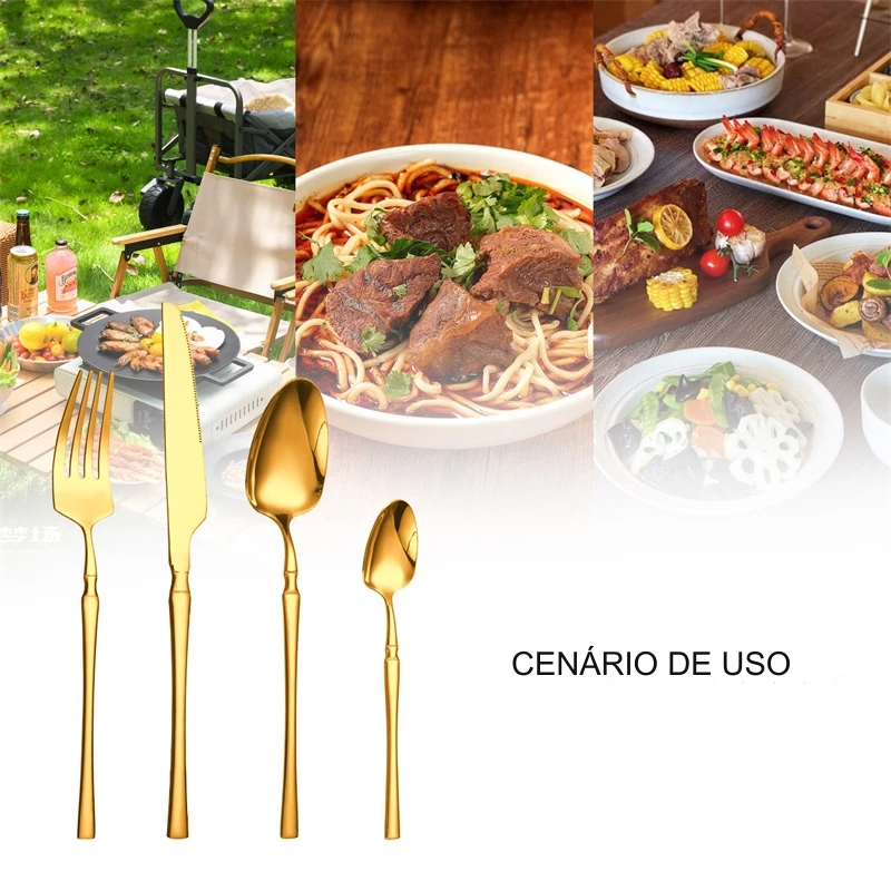 Conjunto de Talheres Ocidentais Premium Aço Inox 24 Peças