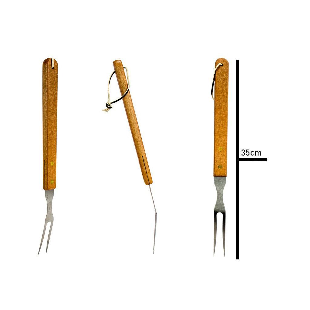Kit Churrasco Premium 10 Peças com Cabo de Madeira