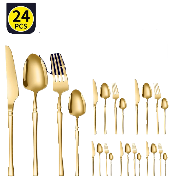 Conjunto de Talheres Ocidentais Premium Aço Inox 24 Peças