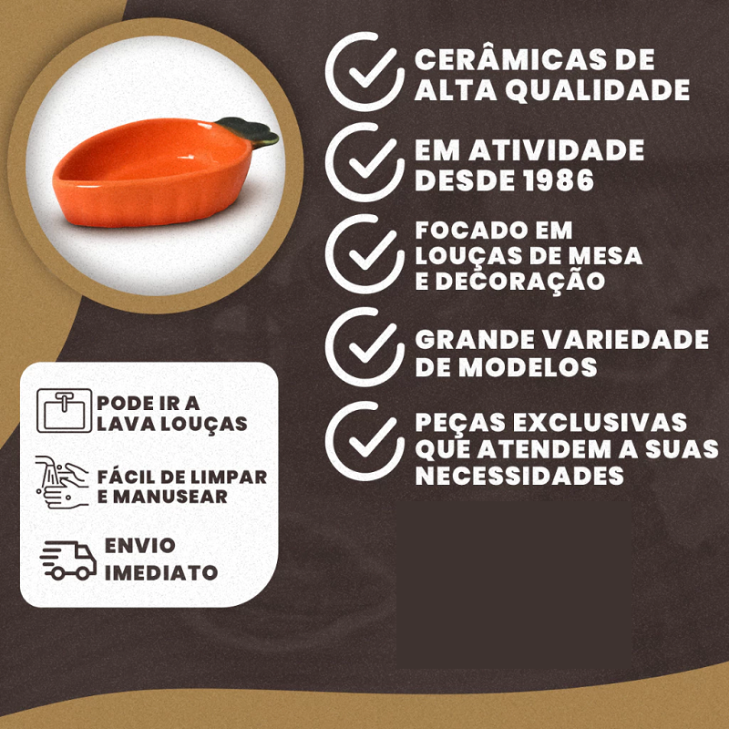Bowl de Cerâmica Louça Cenoura Páscoa para Molhos e Manteiga