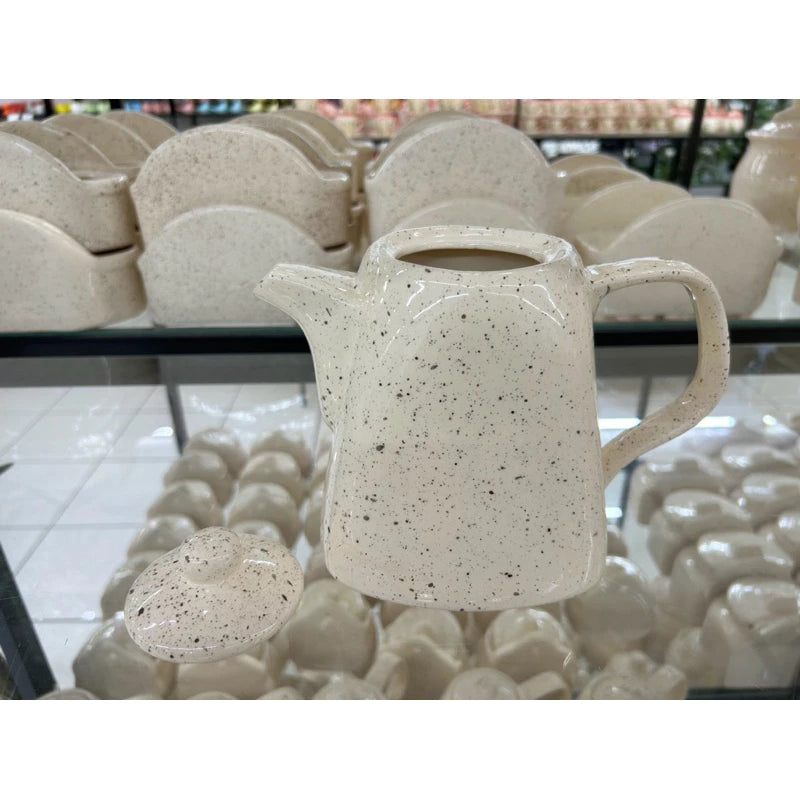 Bule de Chá em Cerâmica Pintado à Mão Chapiscado – 1,5L