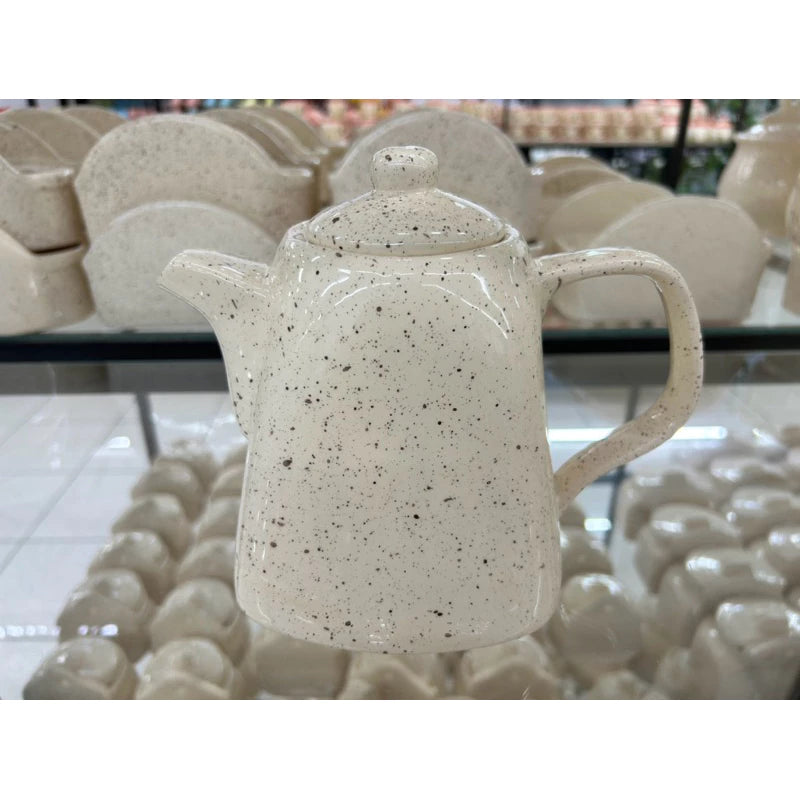 Bule de Chá em Cerâmica Pintado à Mão Chapiscado – 1,5L