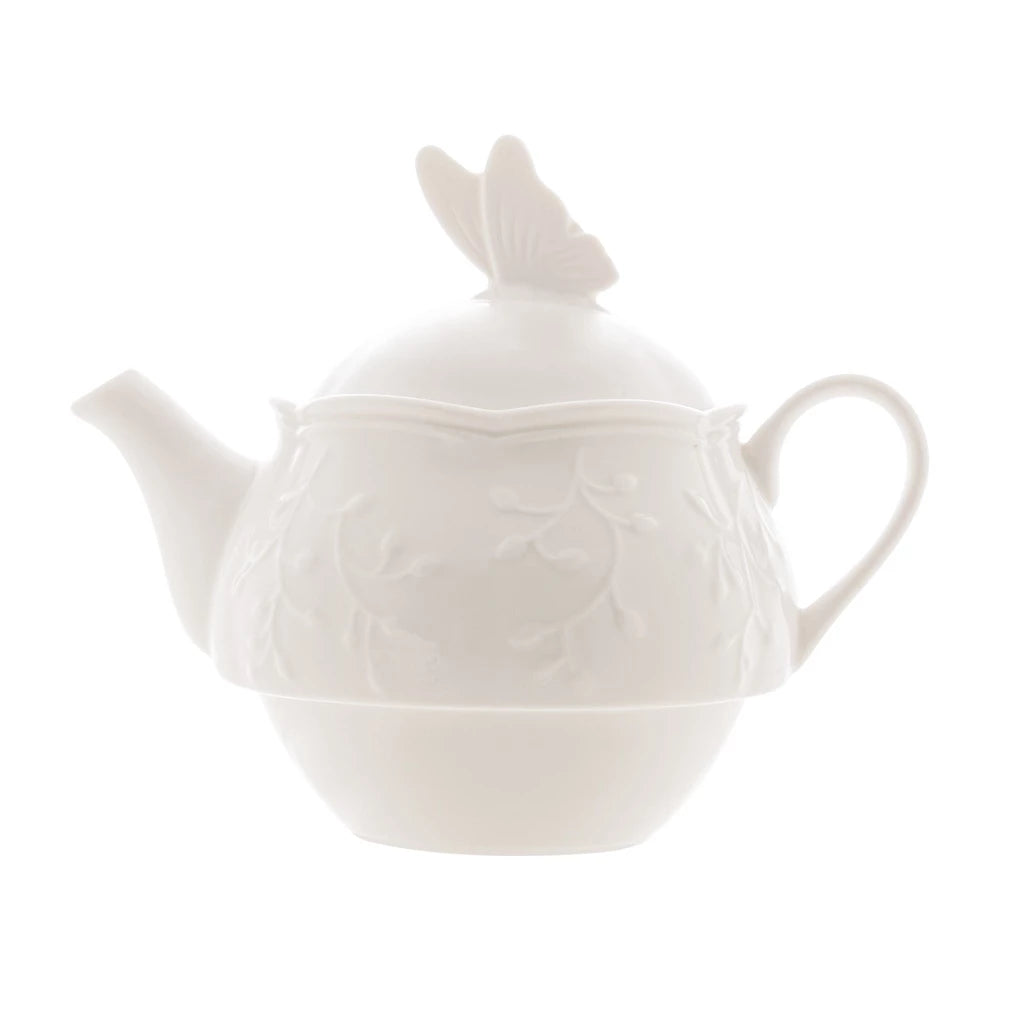 Chaleira Borboleta com Caneca de Porcelana 450ml