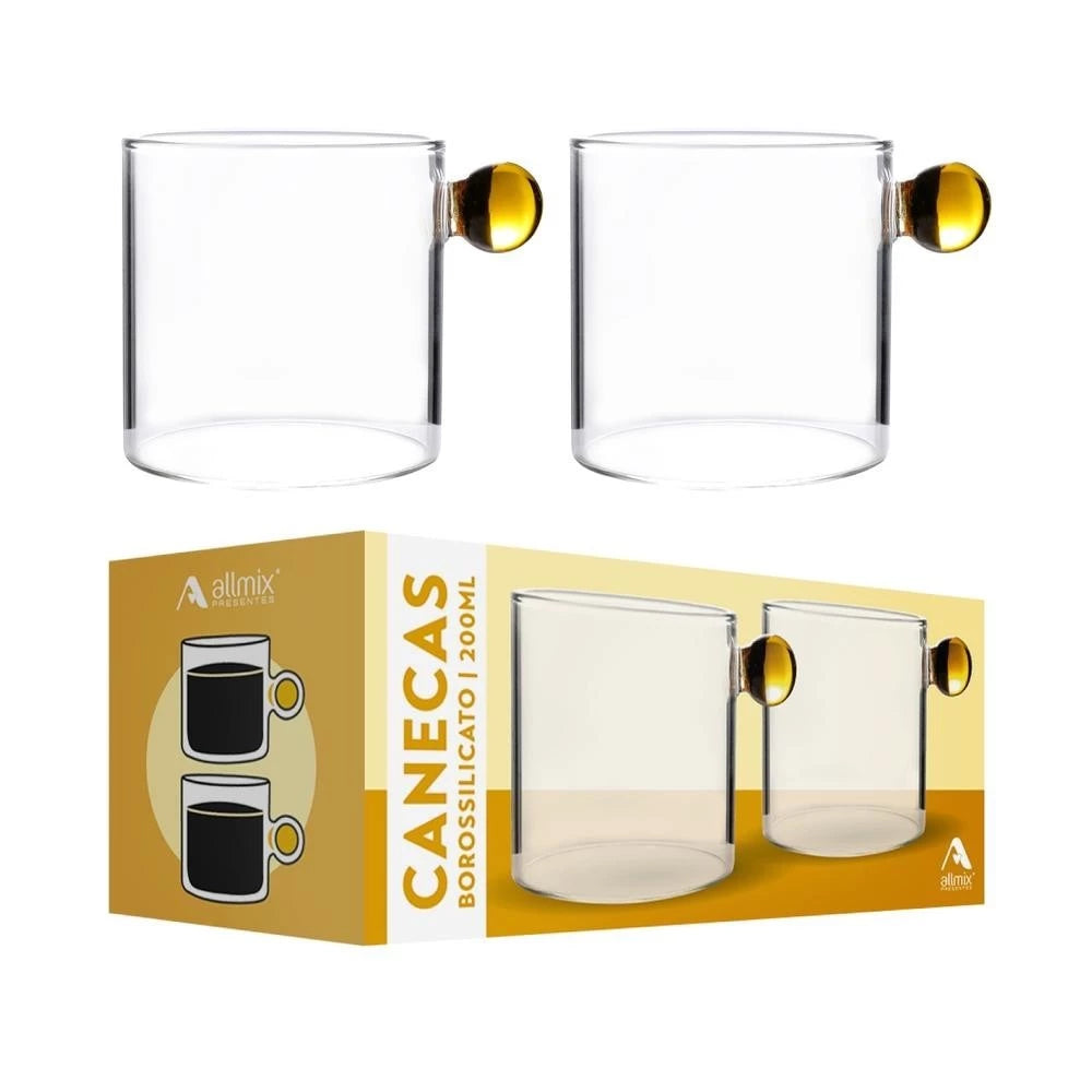 Conjunto 2 Canecas Âmbar 200ml com Design Exclusivo