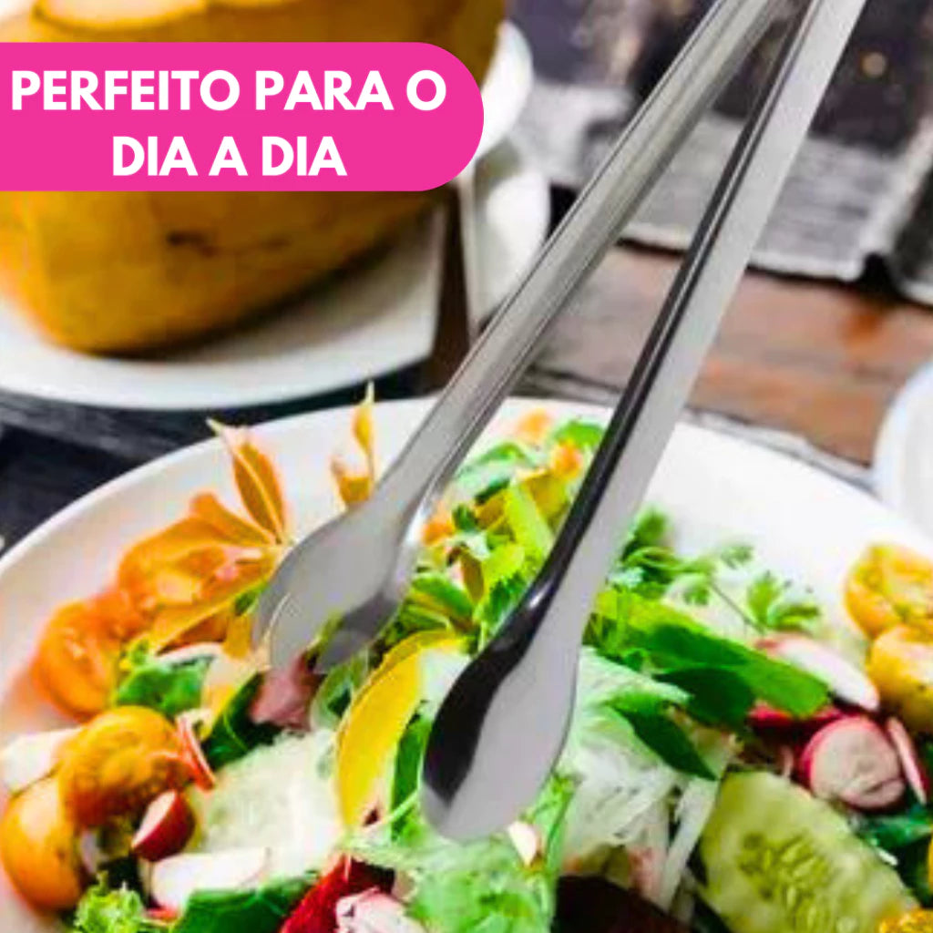 Conjunto Pegadores Aço Inox 3 Peças - Para Massa, Salada e Mais