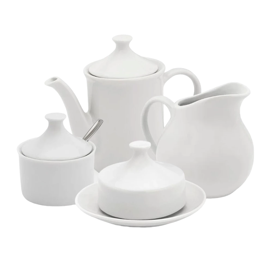 Conjunto Completo de Café e Chá com Bule e Açucareiro