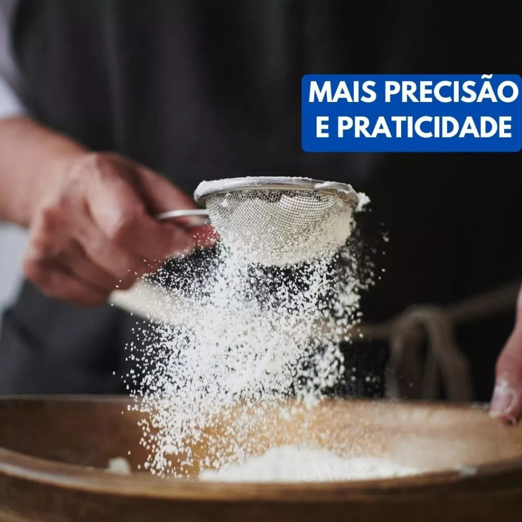 Conjunto de 3 Peneiras Inox para Cozinha - 22cm, 18cm e 14cm