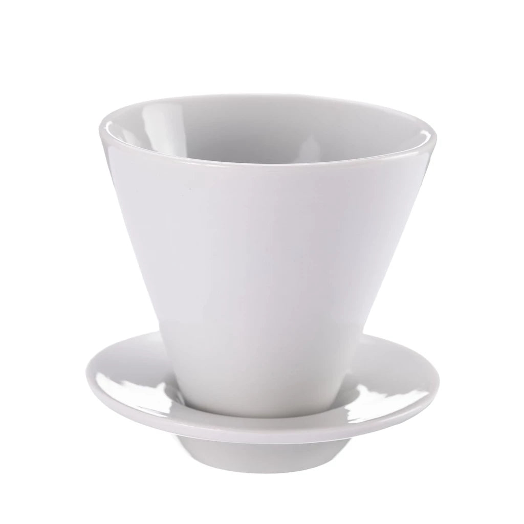 Conjunto de Caneca com Coador Liso em Porcelana