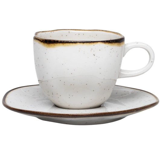 Conjunto de Xícaras Ryo Maresia 220ml com Pires de Porcelana