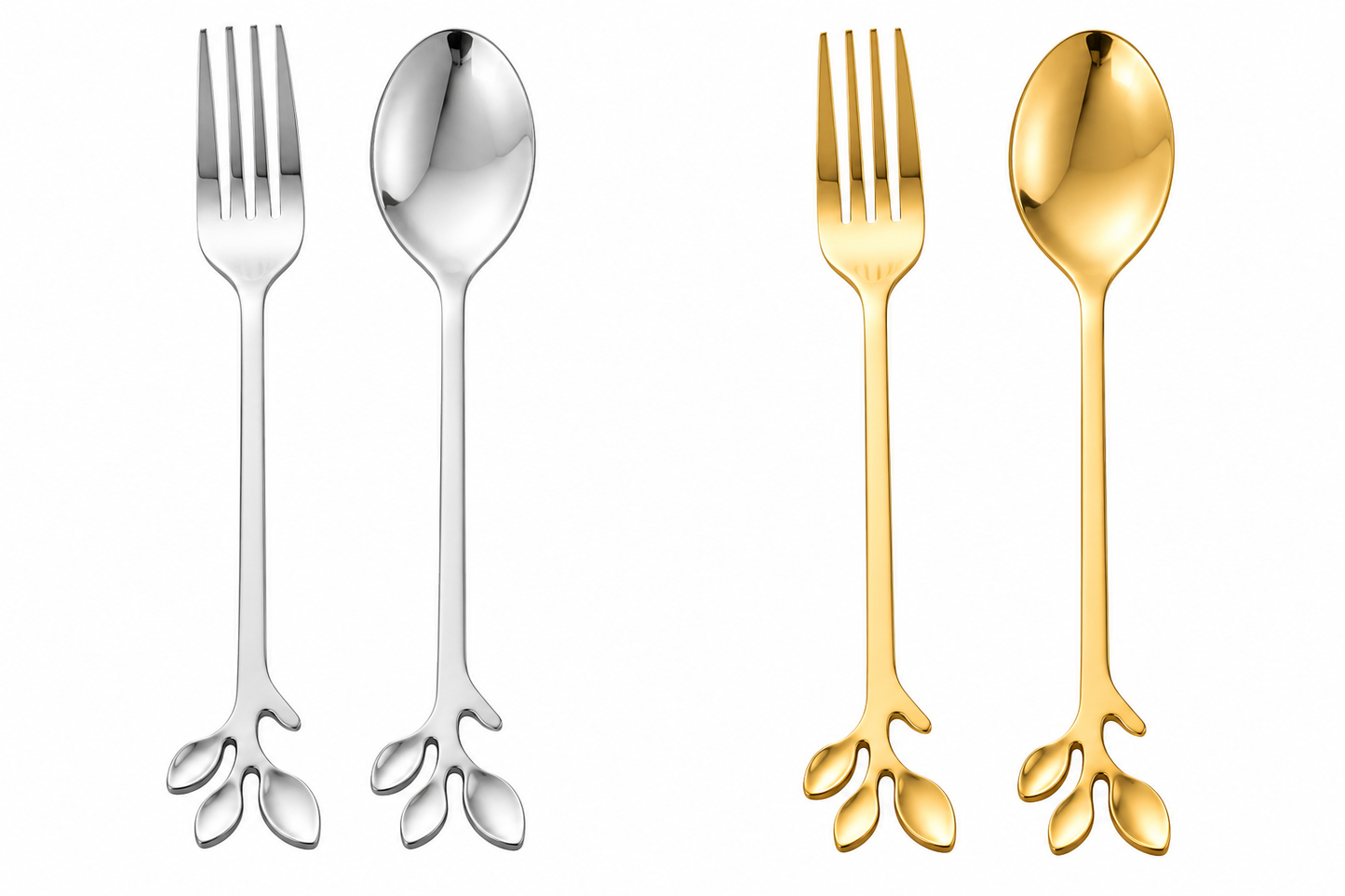 Kit Garfo e Colher Decorativo 10 Peças Inox