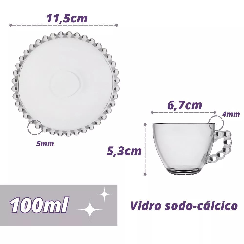 Jogo de Xícaras Elegantes para Café com Pires de Porcelana