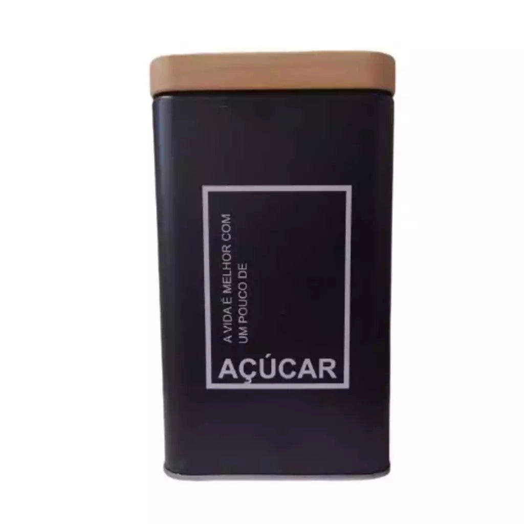 Kit 2 Potes Quadrados de Café e Açúcar Decorativos