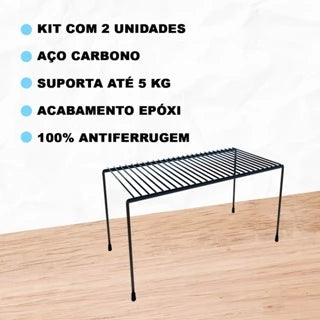 Kit 3 Organizadores Aramado Para Armário