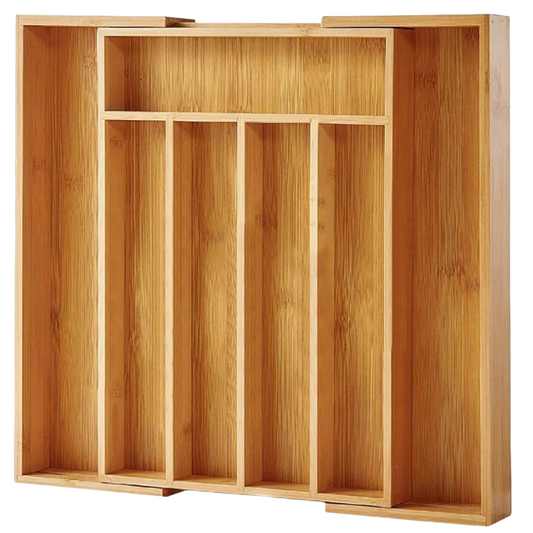 Organizador Extensível de Talheres em Madeira com 5 Divisórias