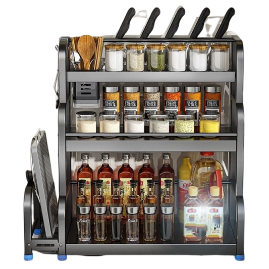 Organizador de Temperos e Utensílios – Rack de Cozinha 2 Andares