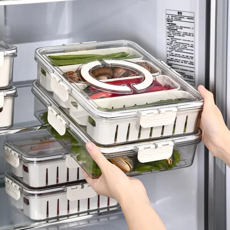 Organizador de Geladeira Hermético para Alimentos com Escorredor