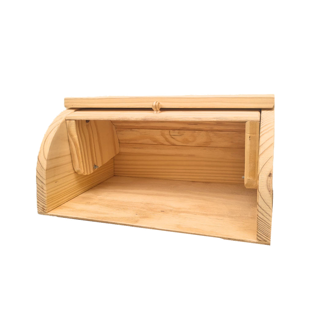 Porta Pães em Madeira Pinus 40cm para Armazenamento de Alimentos
