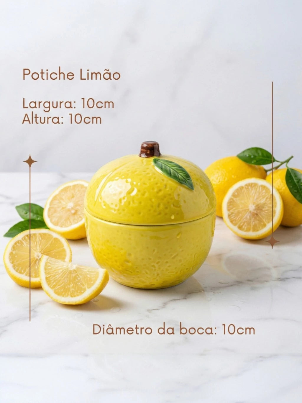Potiche Decorativo Limão Siciliano em Cerâmica