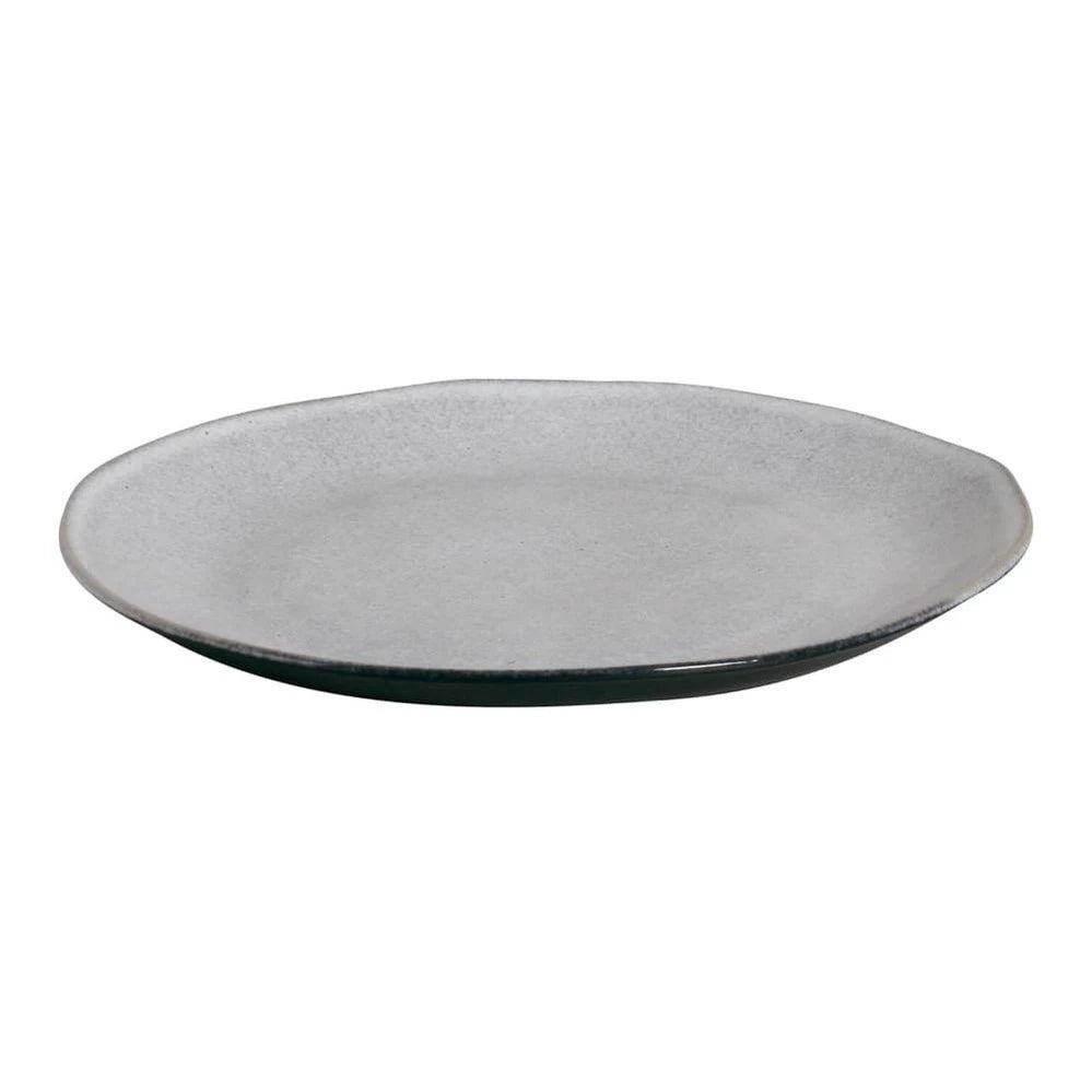Pratos Rasos Concreto Preto Porto Brasil - Jogo com 6 Peças Elegantes