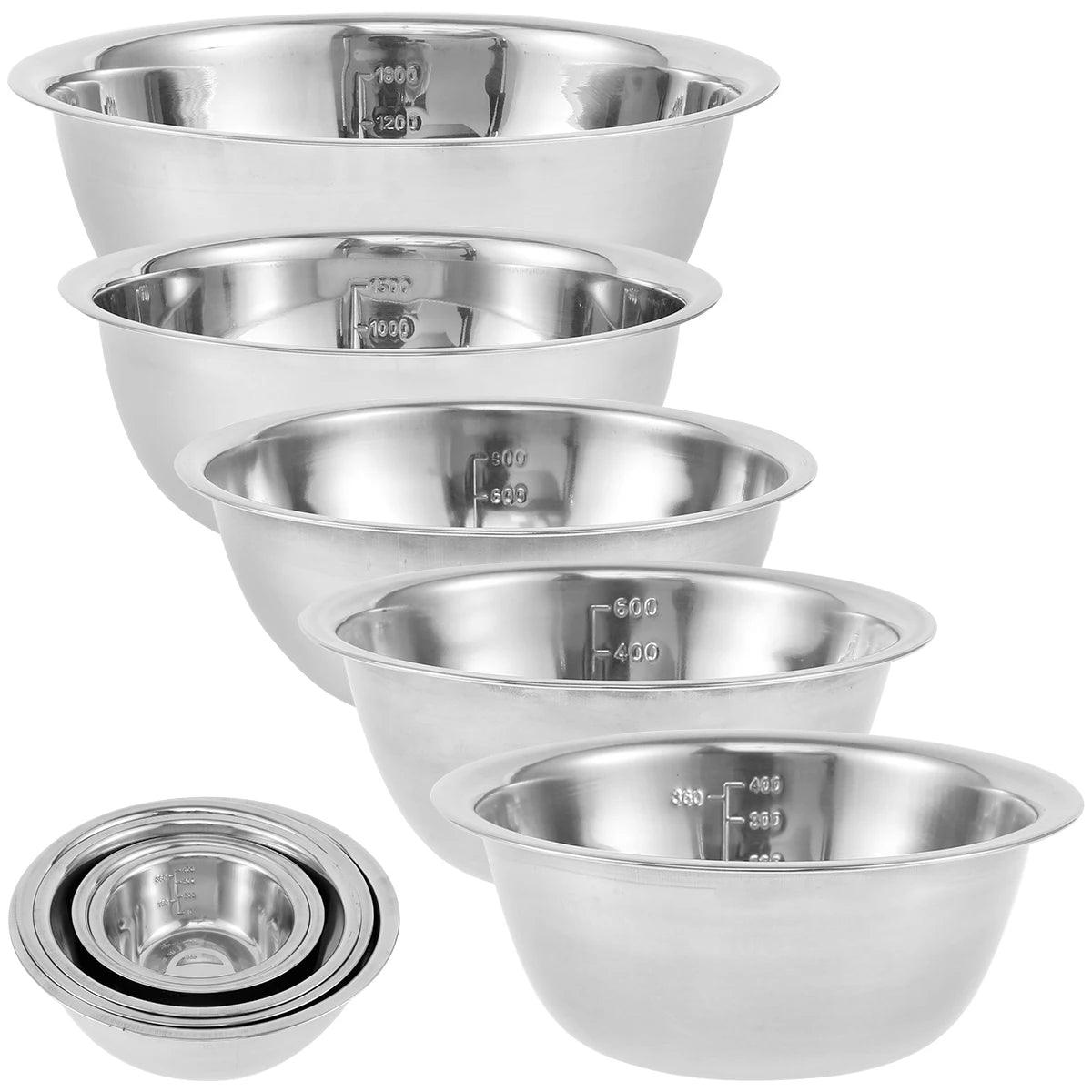Conjunto de Tigela de Aço Inoxidável - Mega Lar Brasil