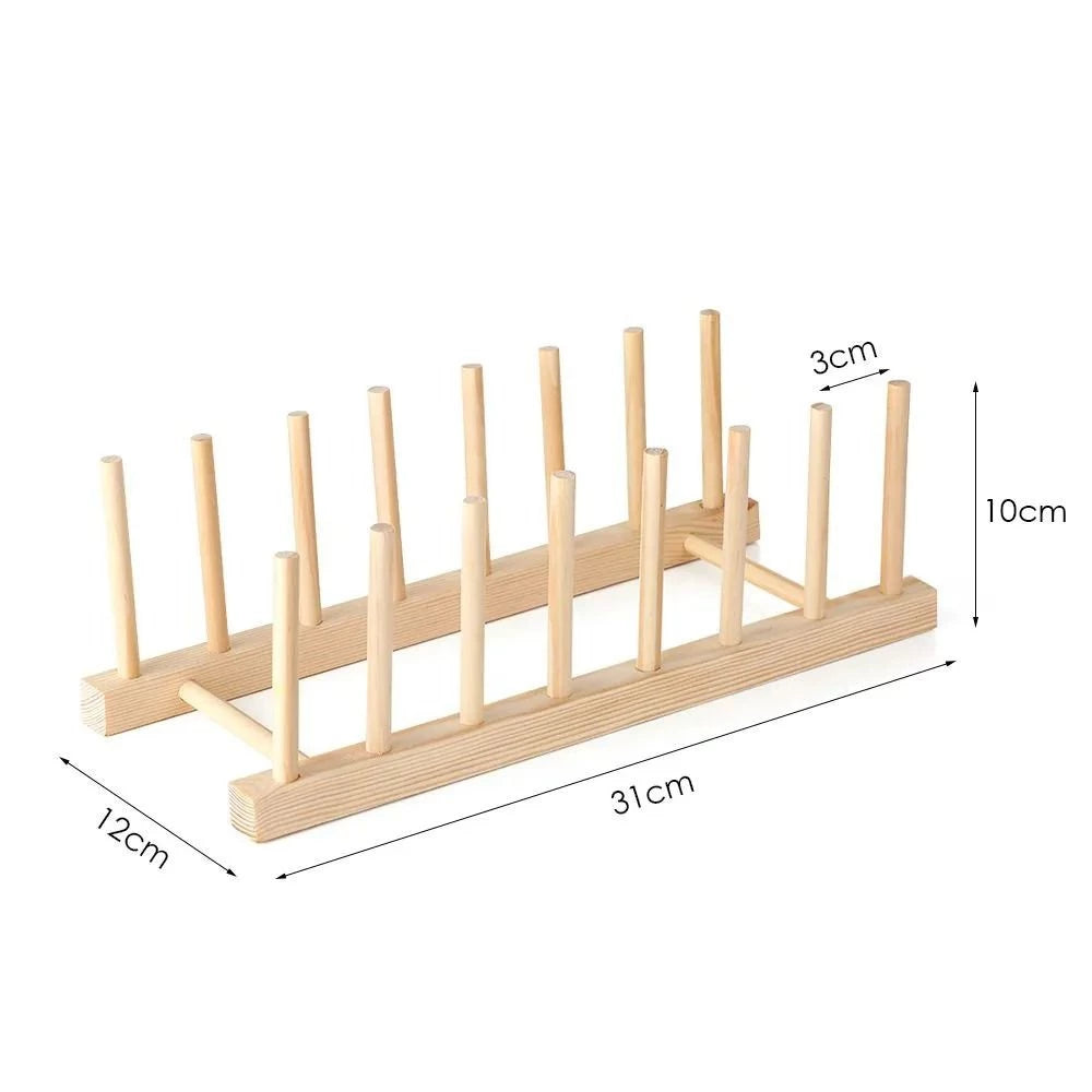 Suporte Multiuso de Bambu para Organização de Pratos e Tábuas