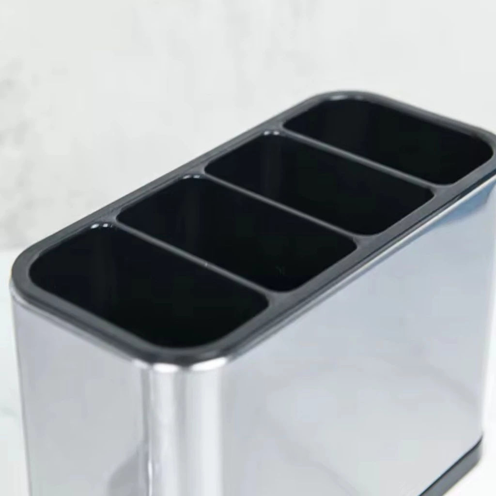 Suporte de Aço Inox para Talheres – Drenagem Rápida e Organizada