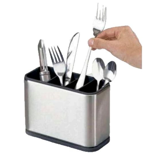 Suporte de Aço Inox para Talheres – Drenagem Rápida e Organizada