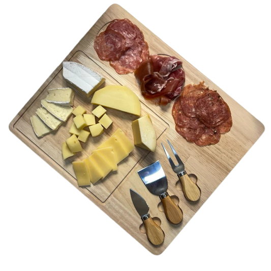 Tábua para Frios e Petiscos 39cm com Conjunto de Talheres