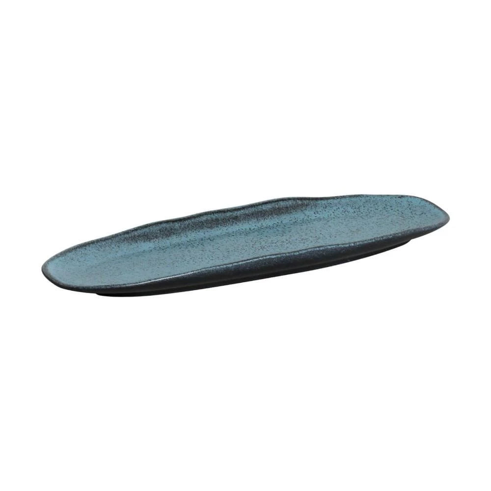 Travessa Oval Orgânico Night Sky 36cm Cerâmica Premium