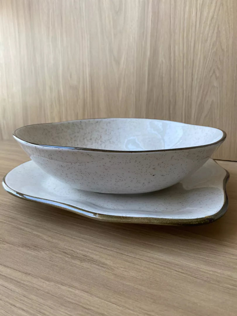 Conjunto Porcelana Ryo Maresia Areia 2 Peças