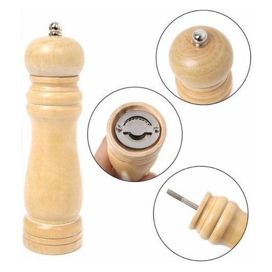Kit Premium de Moedores em Madeira para Sal e Temperos - 2 unidades