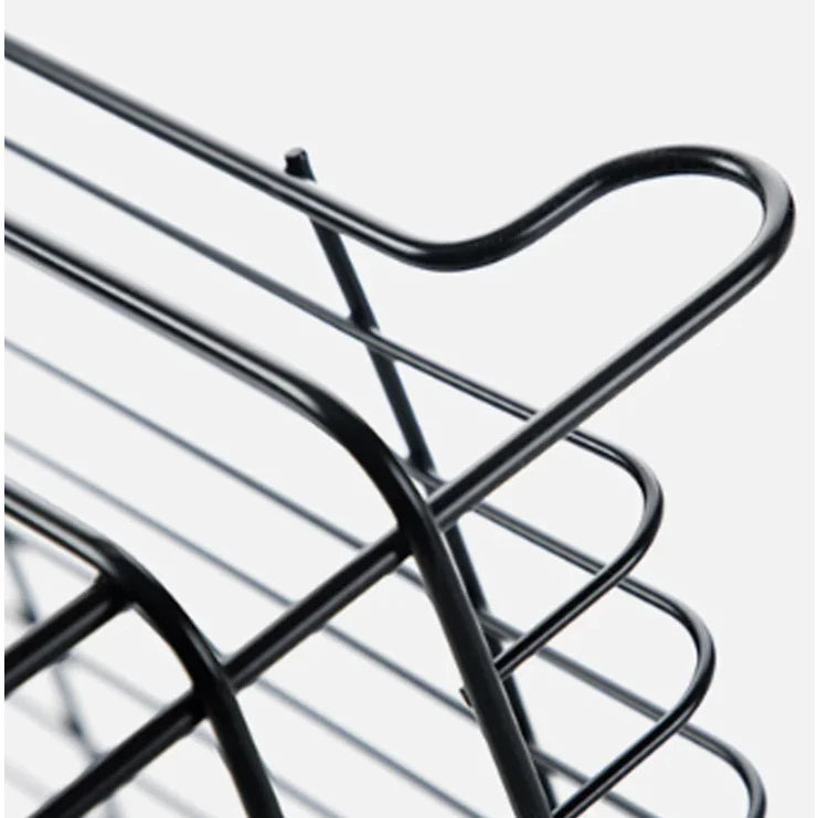 Organizador de Louças Preto 2 Andares - Rack Escorredor Compacto