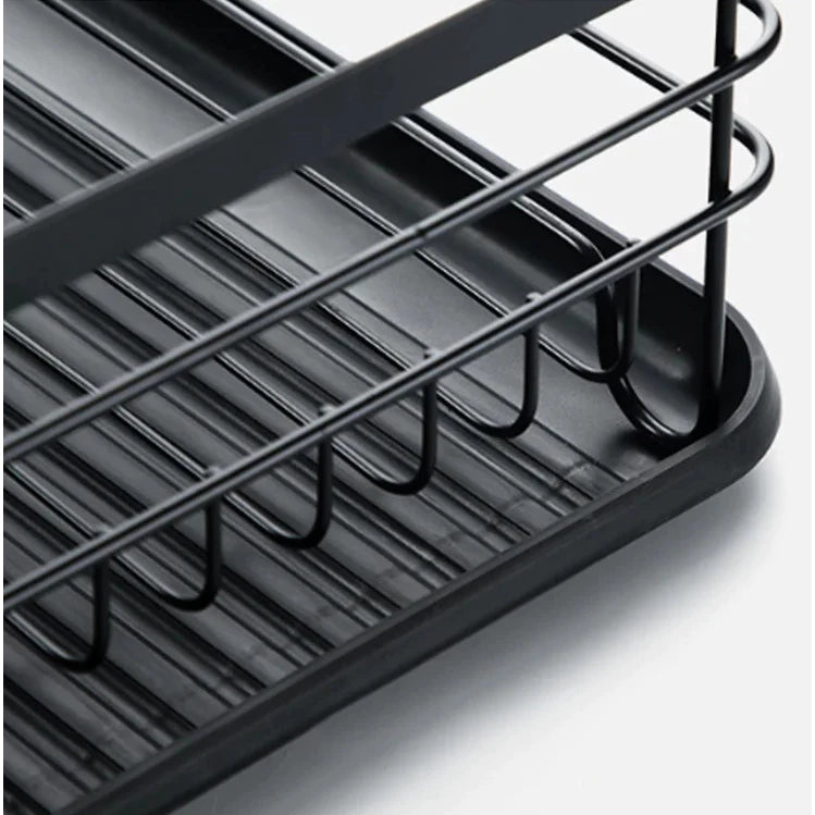 Organizador de Louças Preto 2 Andares - Rack Escorredor Compacto