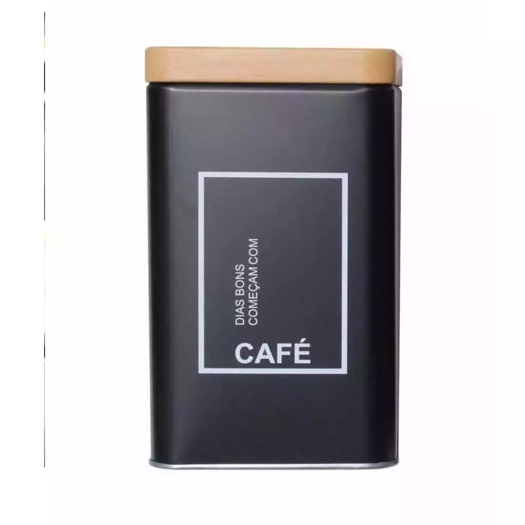 Kit 2 Potes Quadrados de Café e Açúcar Decorativos