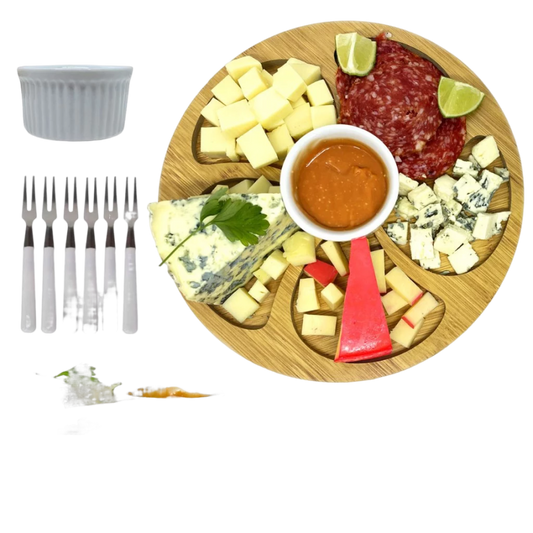 Kit Completo de Petisqueira com Ramekin e Garfinhos para Queijos