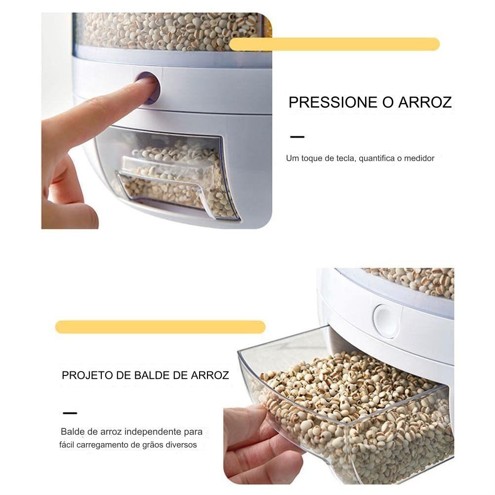 Dispensador de Grãos Giratório para Armazenamento Eficiente