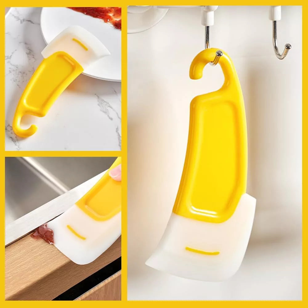 Kit de Raspador de Silicone Amarelo - Limpeza e Cozinha