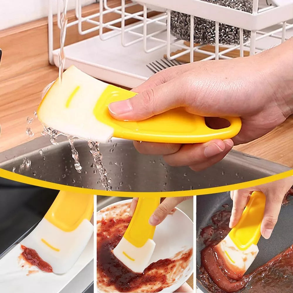 Kit de Raspador de Silicone Amarelo - Limpeza e Cozinha