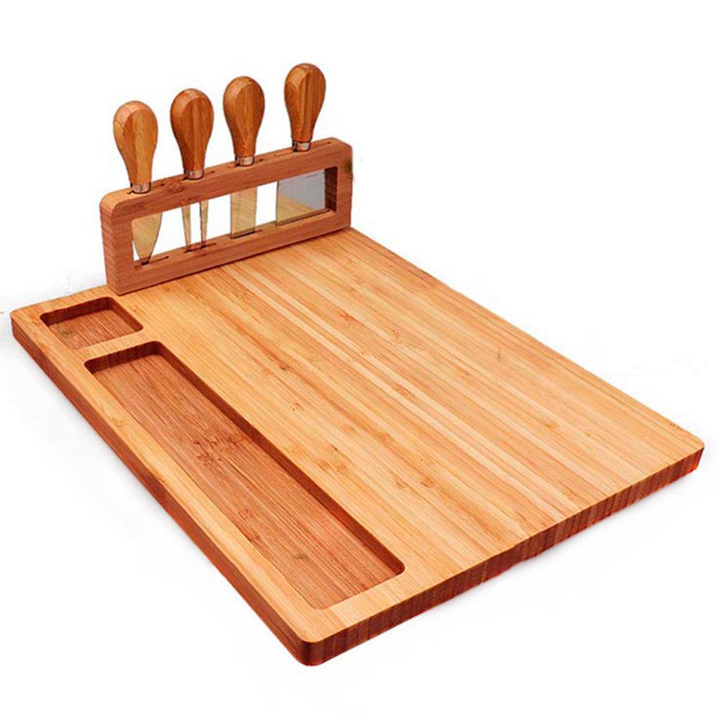 Tábua para Queijos e Frios com Kit de Espátulas de Madeira - 4 Peças