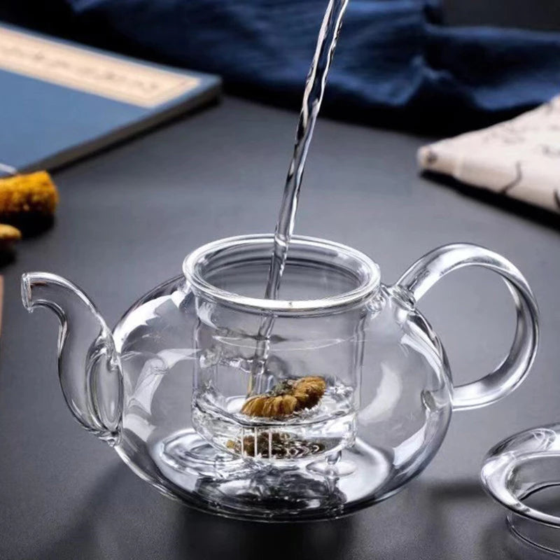 Chaleira de Vidro Premium com Coador Resistente ao Calor