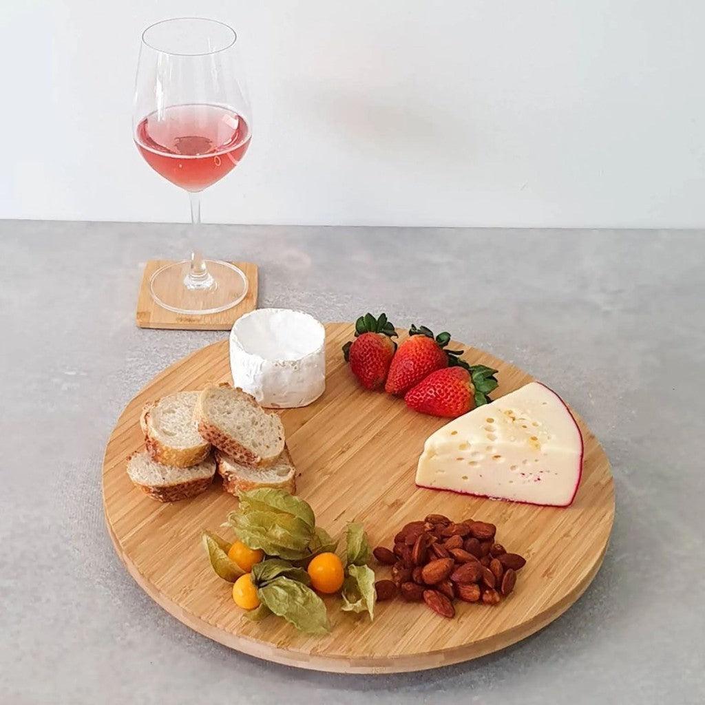 Tábua de bambu, base giratória 360°, tábua de petiscos, tábua para queijos, tábua de servir, tábua para churrasco, tábua para aperitivos, base de bambu, tábua decorativa, utensílio de cozinha