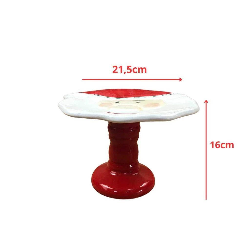 Boleira Natalina Papai Noel em Cerâmica 21,5 cm