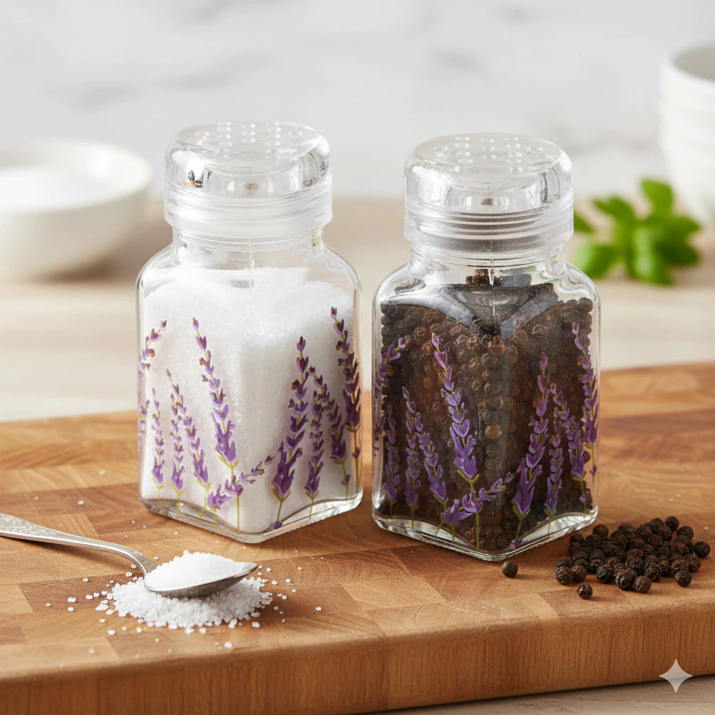 Conjunto Porta Temperos em Vidro 70ml Lavanda Lyor