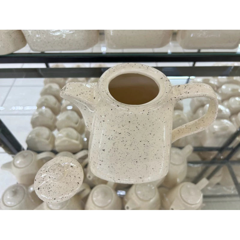 Bule de Chá em Cerâmica Pintado à Mão Chapiscado – 1,5L