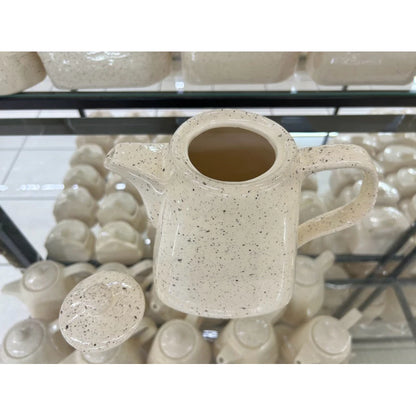 Bule de Chá em Cerâmica Pintado à Mão Chapiscado – 1,5L