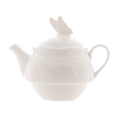 Chaleira Borboleta com Caneca de Porcelana 450ml