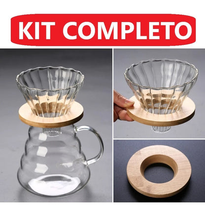 Cafeteira de Vidro 600ml com Tampa e Filtro