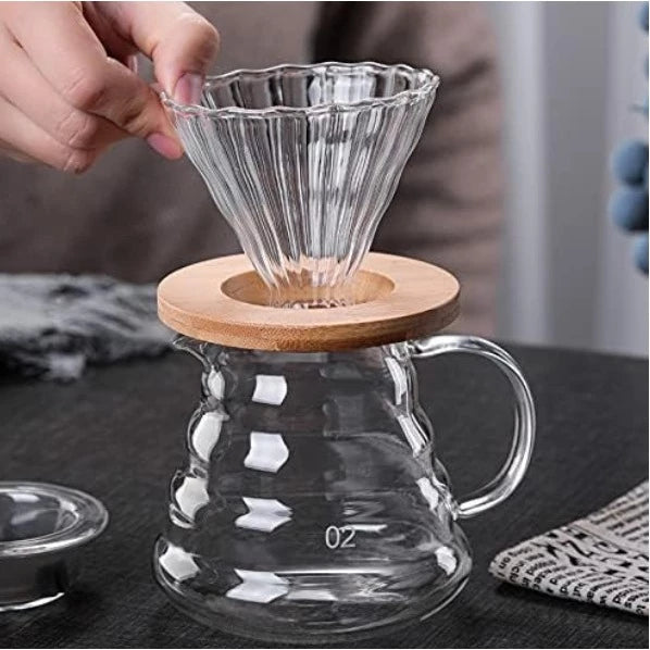Cafeteira de Vidro 600ml com Tampa e Filtro