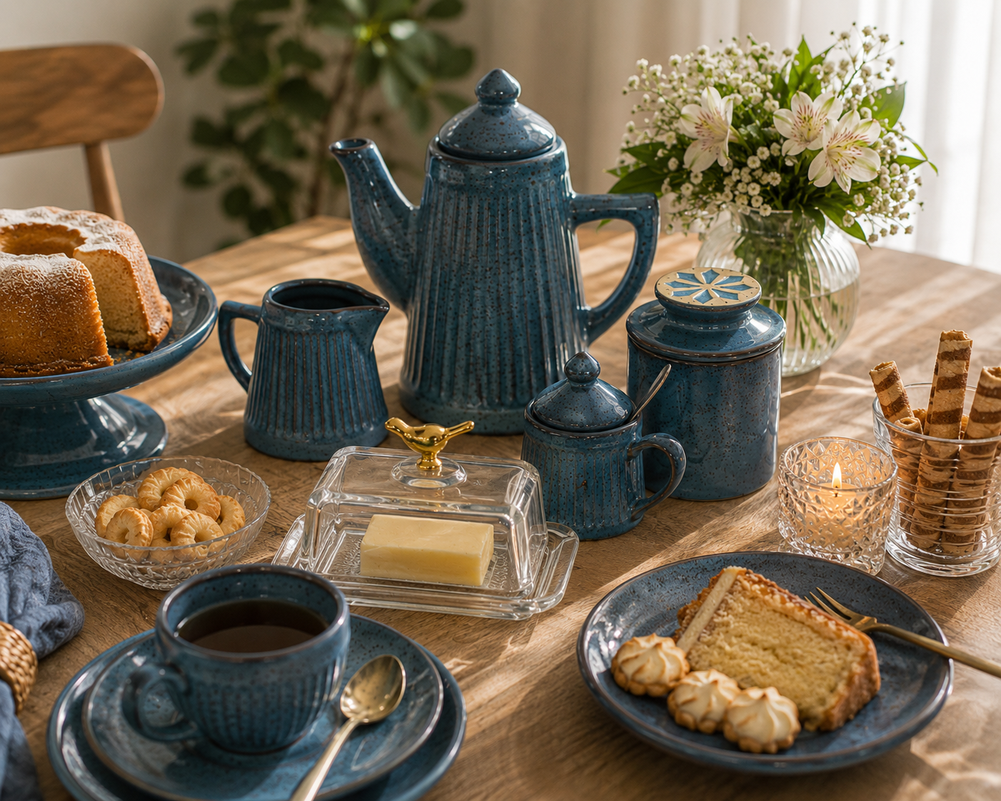 Kit Café da Manhã Cerâmica para Mesa Posta 5 Peças