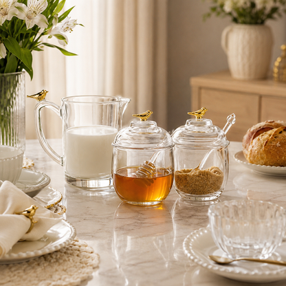 Kit Servir Café Golden Bird Cristal Premium
